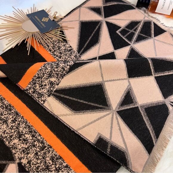 Double-Sided Large Vegan Cashmere Shawl / Scarf / Wrap - Picture 10 of 16